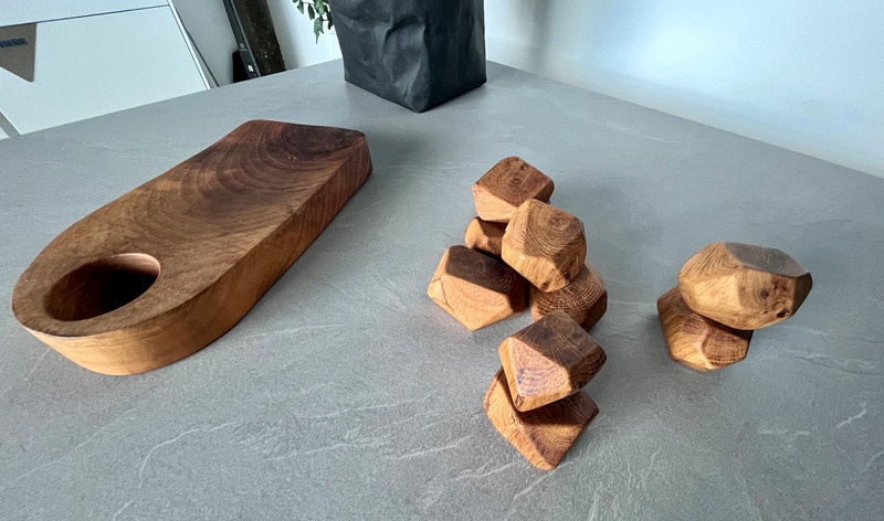 Dubové balanční kameny a prkénko - 3