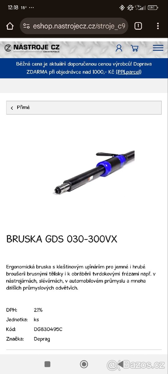 Pneumaticka přima bruska - 3