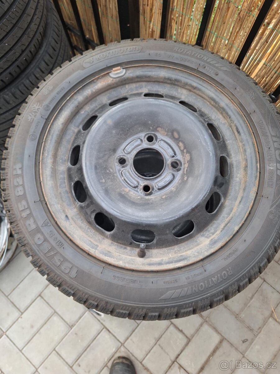 Plechové disky se zimním pneu R15 195/50 4x108 - 3