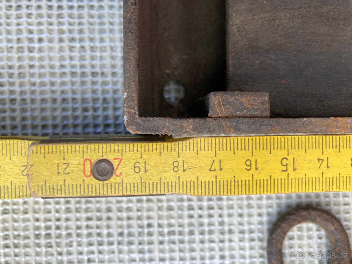 Zámek dveřní starožitný s klíčem - 3