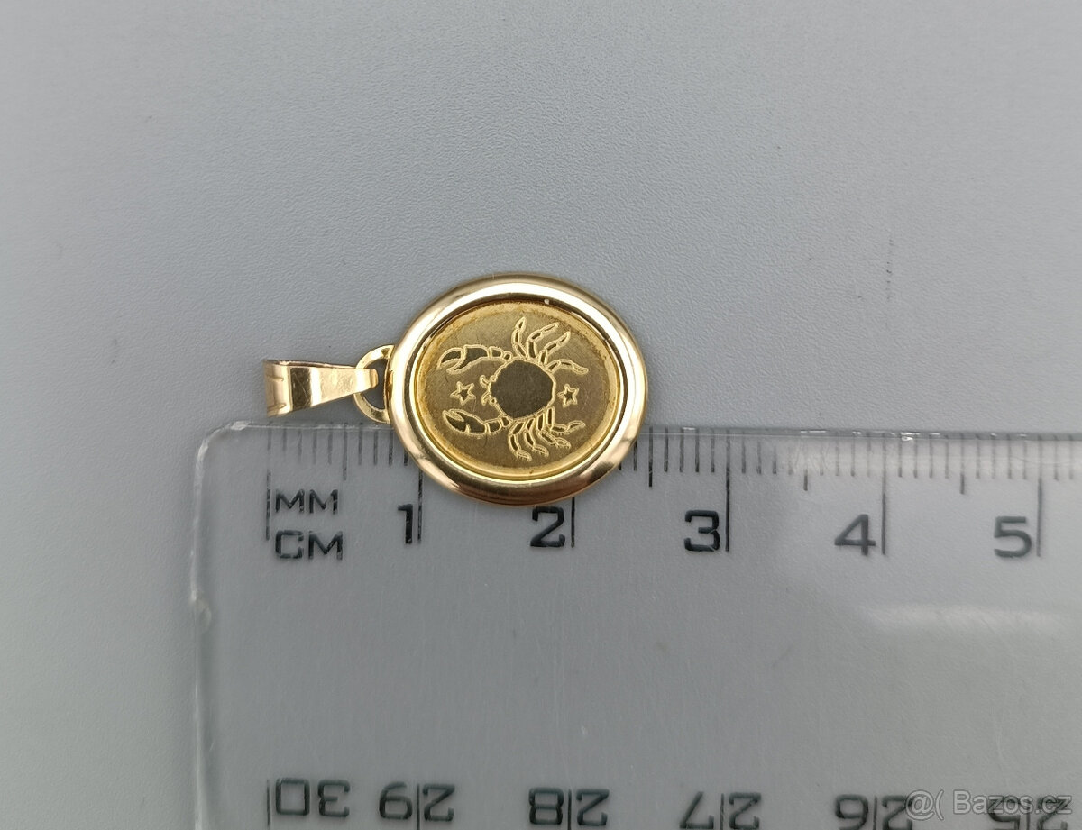 Zlatý přívěsek Rak 0,95g, 14 kt, 585/1000 - 3