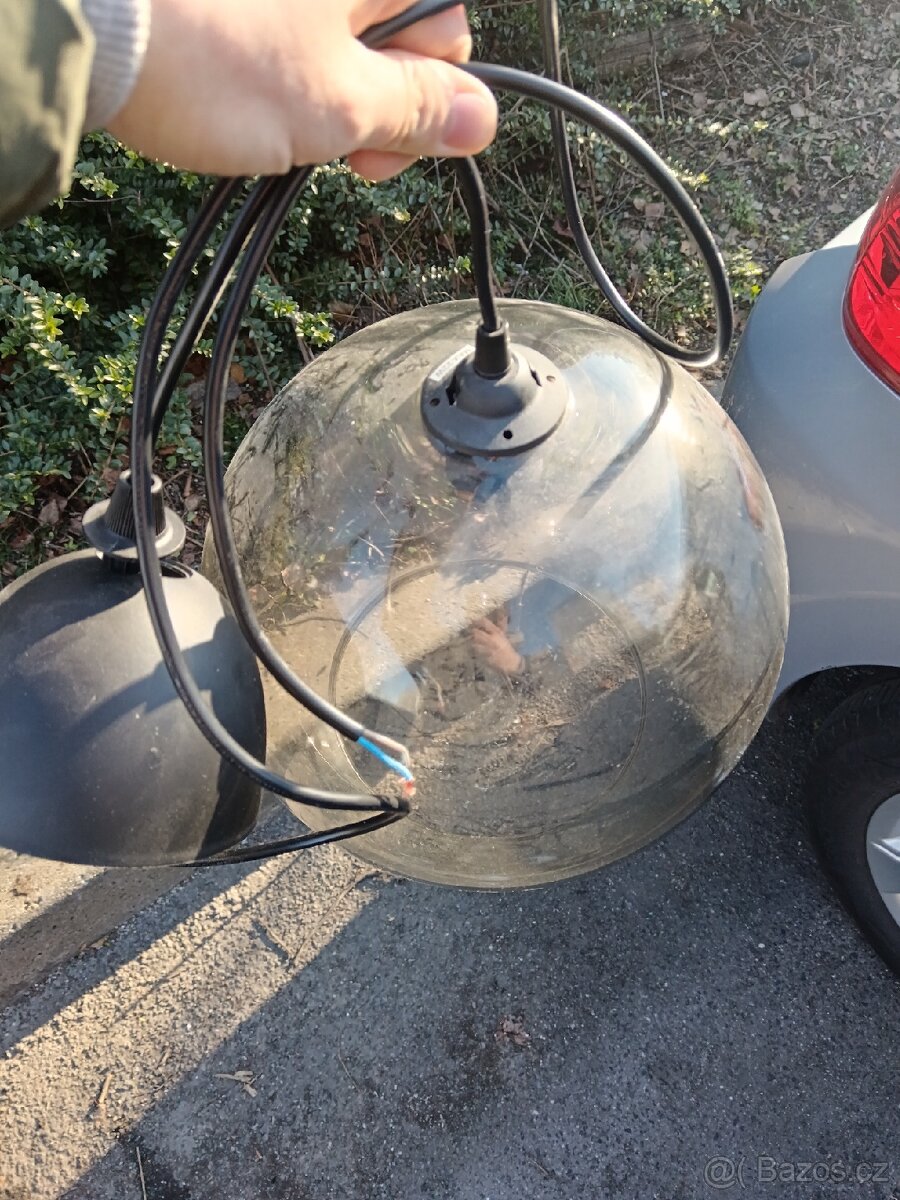 Skleněný kulatý lustr - 3