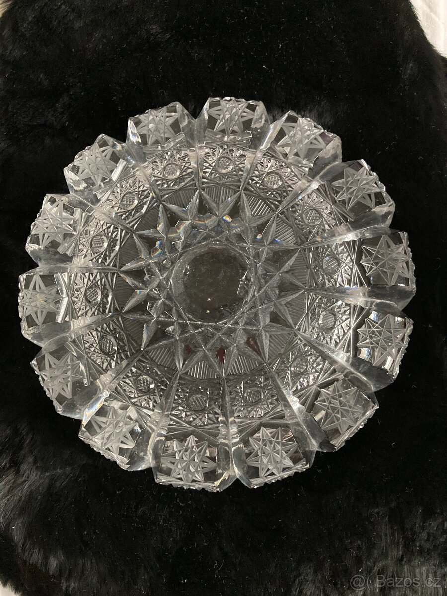 starožitné broušené sklo český křišťál - 3