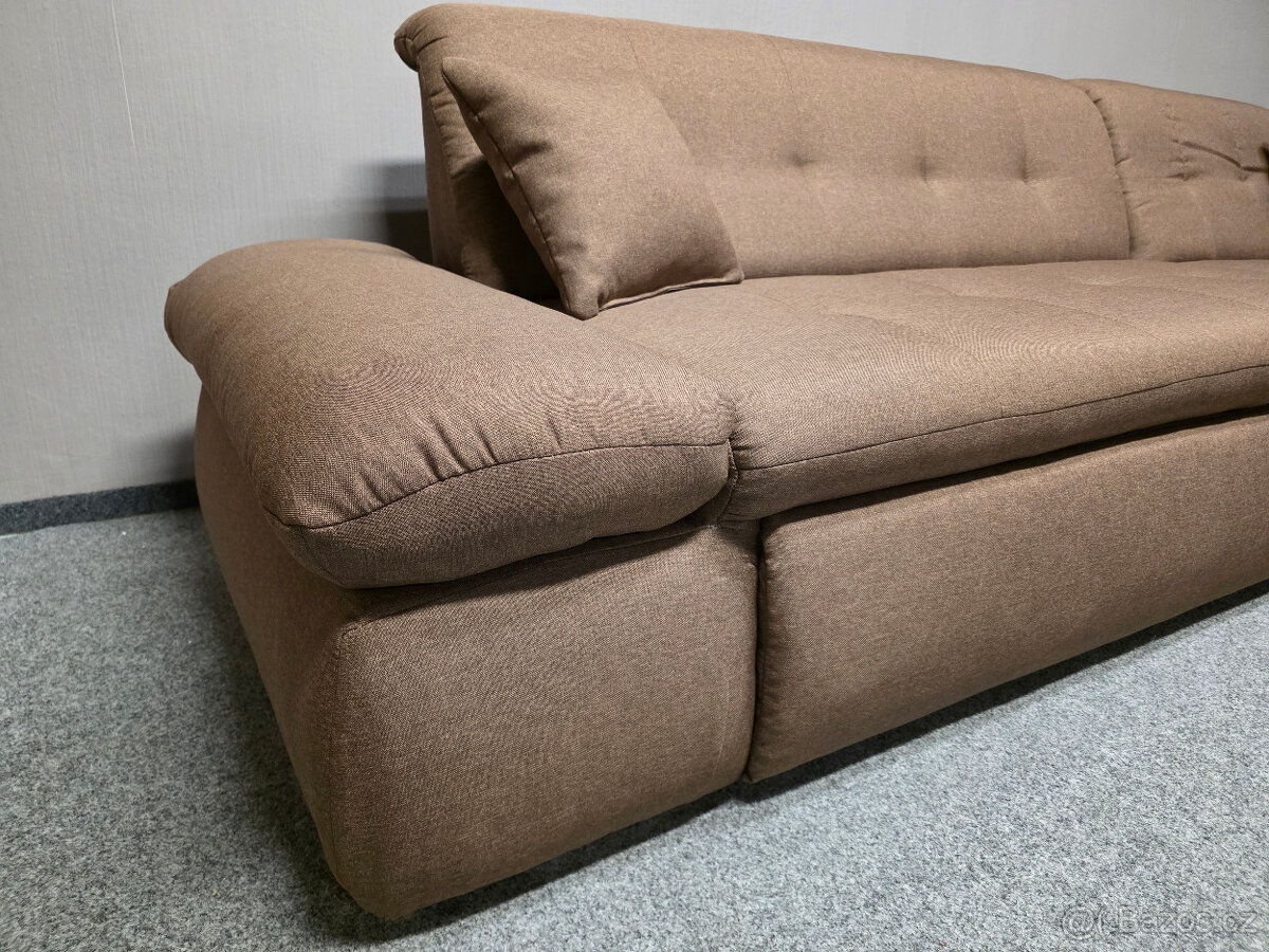 Nová rozkládací rohová sedačka LUSSY hnědá - 3