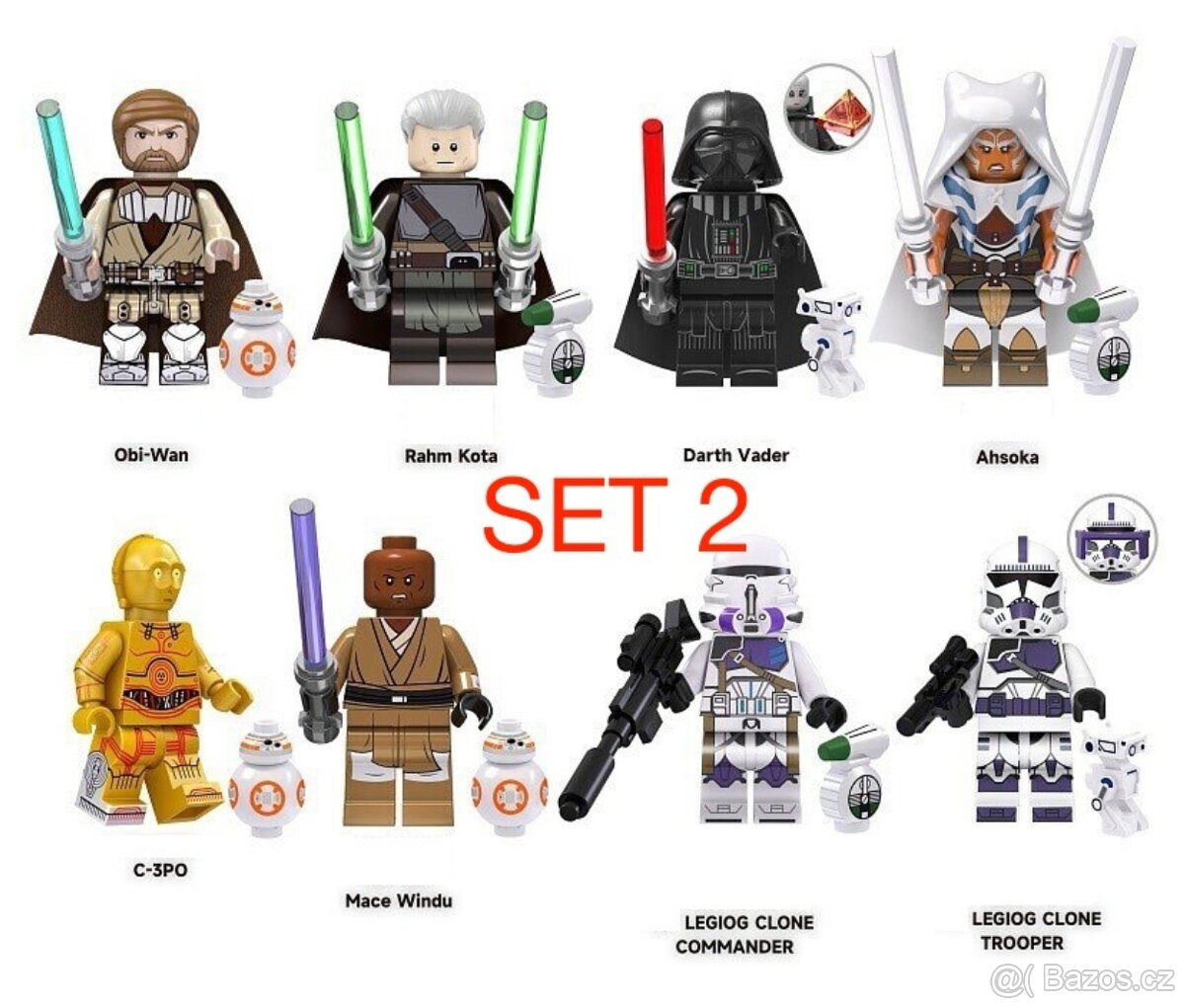 Rôzne figúrky Star Wars 2 (8ks) typ lego - nové - 3