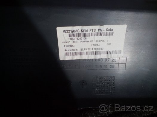 nárazník zadní Mercedes S, typ W221 - 3