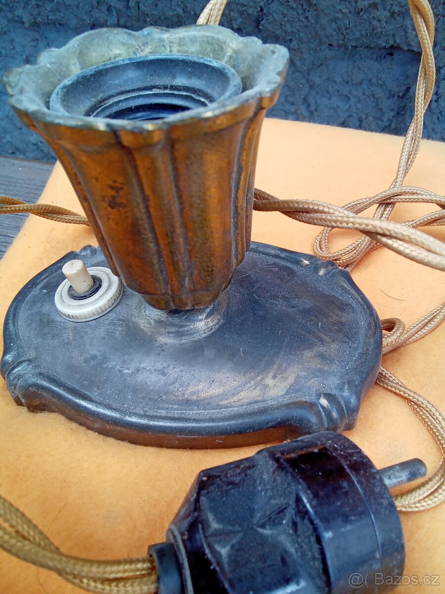 Starožitná mosazná lampička - 3