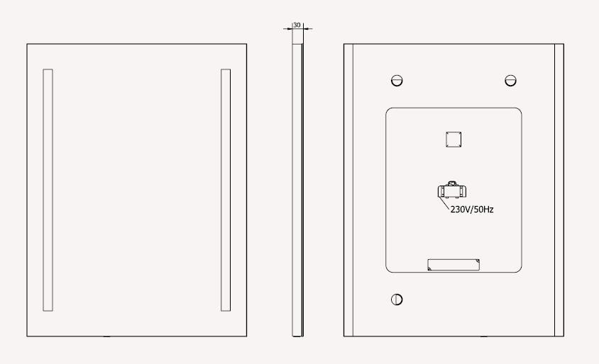 Zrcadlo s LED osvětlením LABE, 800 × 600 x 30 mm - 3