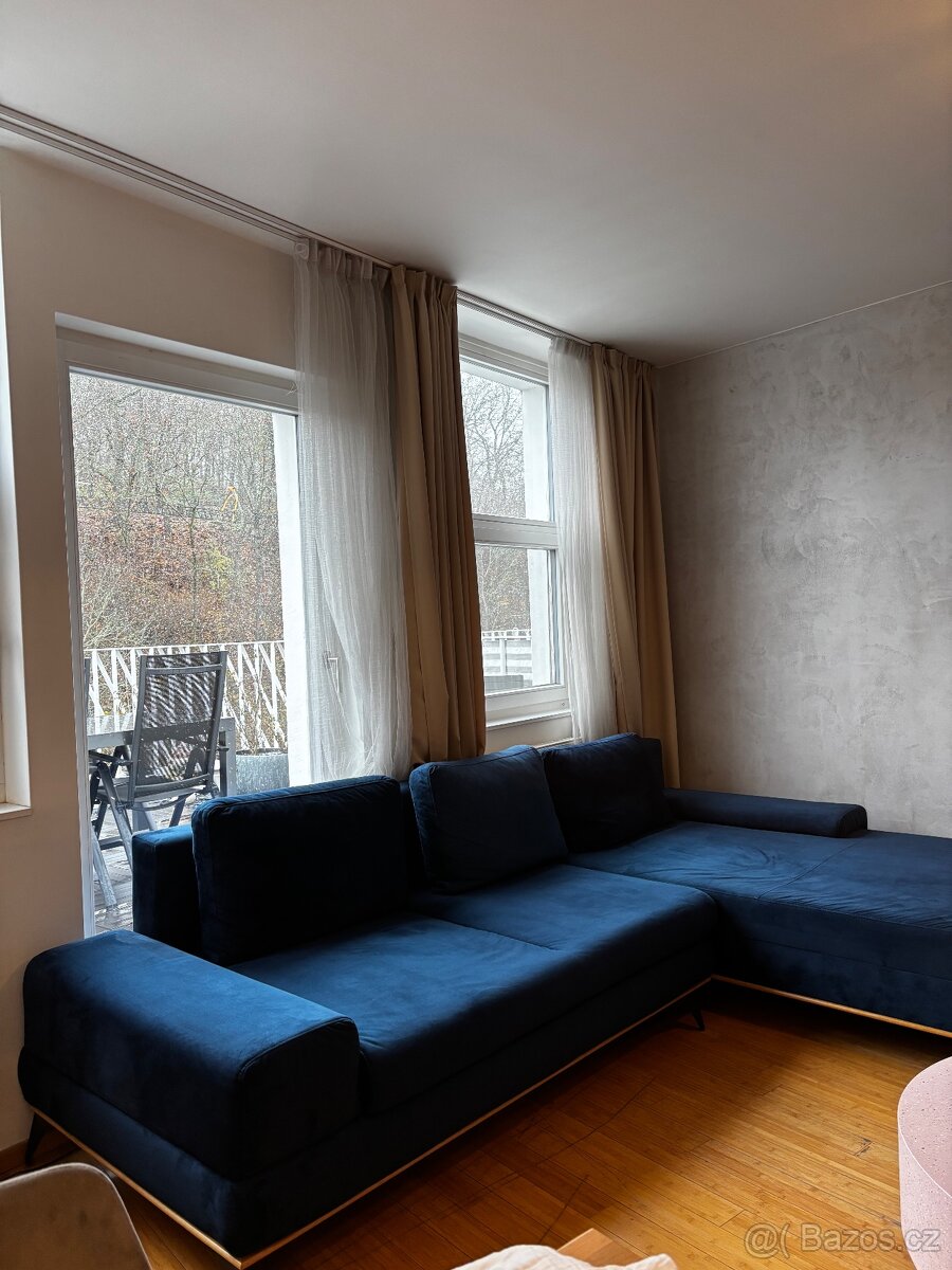 Rohová pohovka Planet z Bonami Semišová, Pravý roh - 3