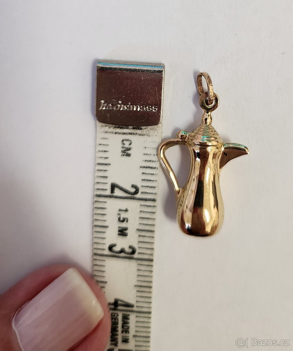 Zlatý přívěšek konvička - 3