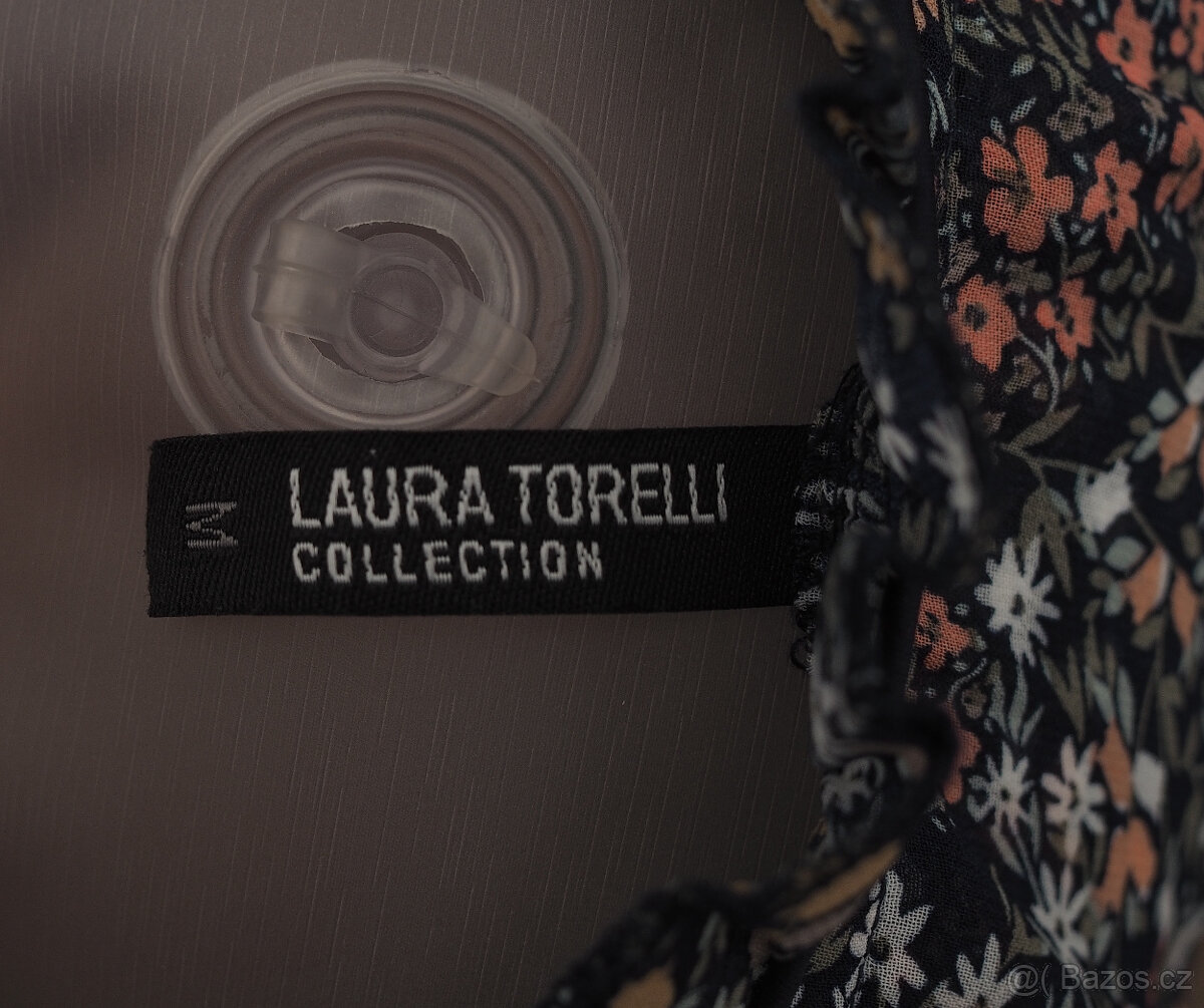 šaty modré s květinovým vzorem - 3