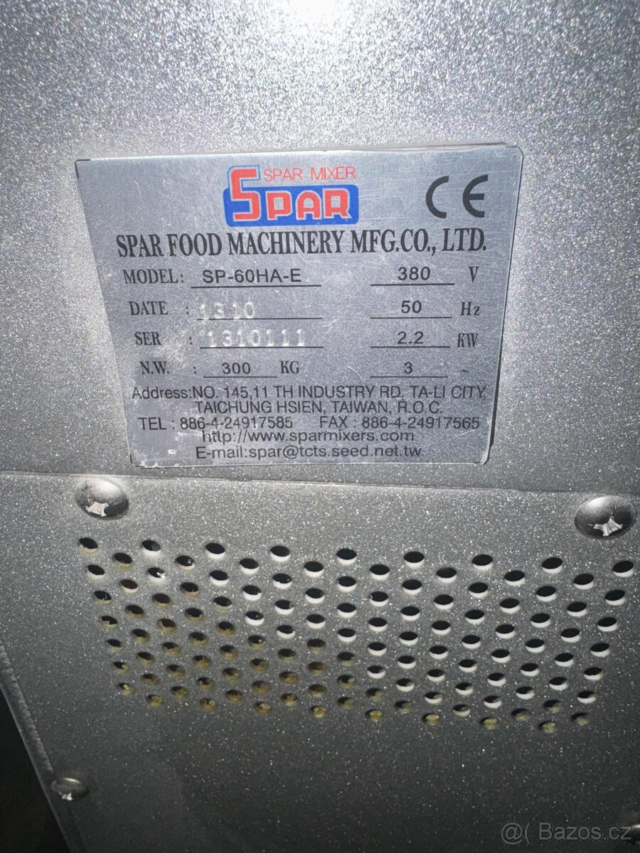 Hnětací stroj Spar SP 60 s příslušenstvím - 3