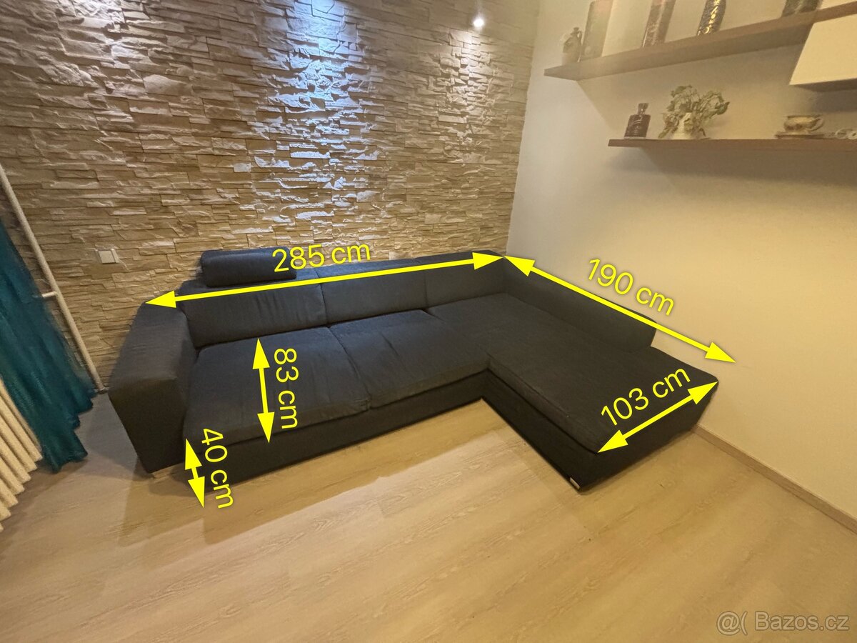 Rohová sedačka v barvě antracit - 3