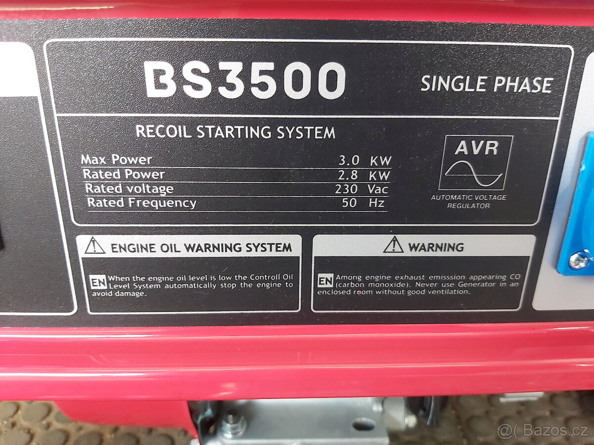 NOVÁ POZOR Elektrocentrála - generátor 3kw.... - 3