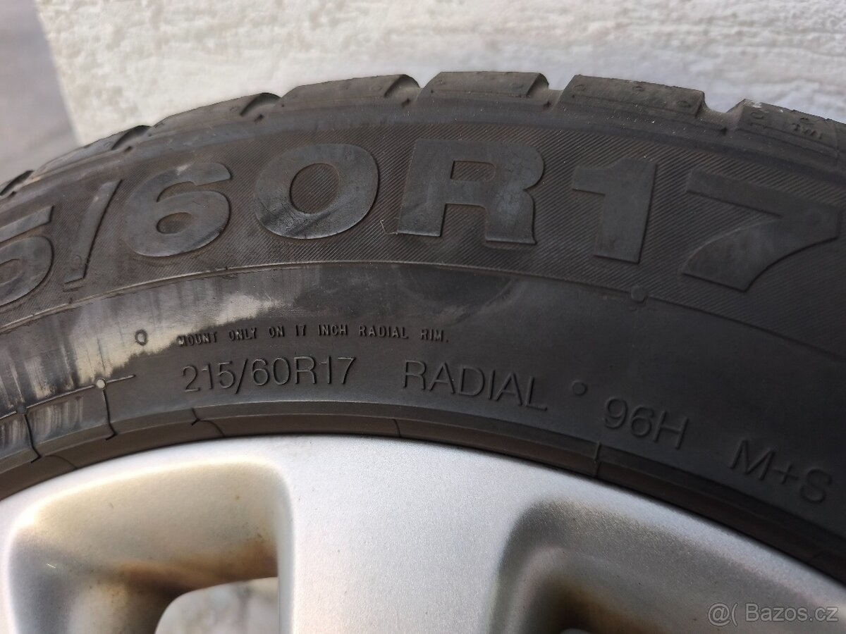 Alu kola 5x105 r17 na Opel Mokka zimní pneumatiky 215/60 r17 - 3