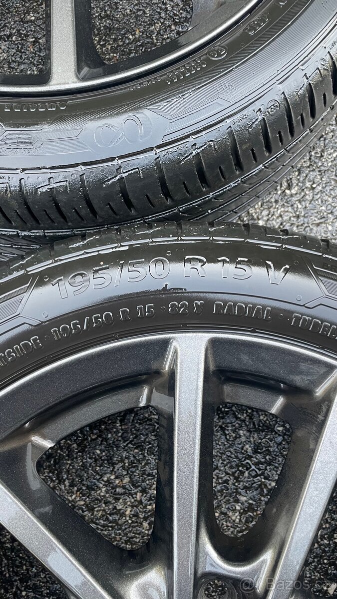 Prodám alu kola Borbet 15” s pneu Barum Bravuris - 3