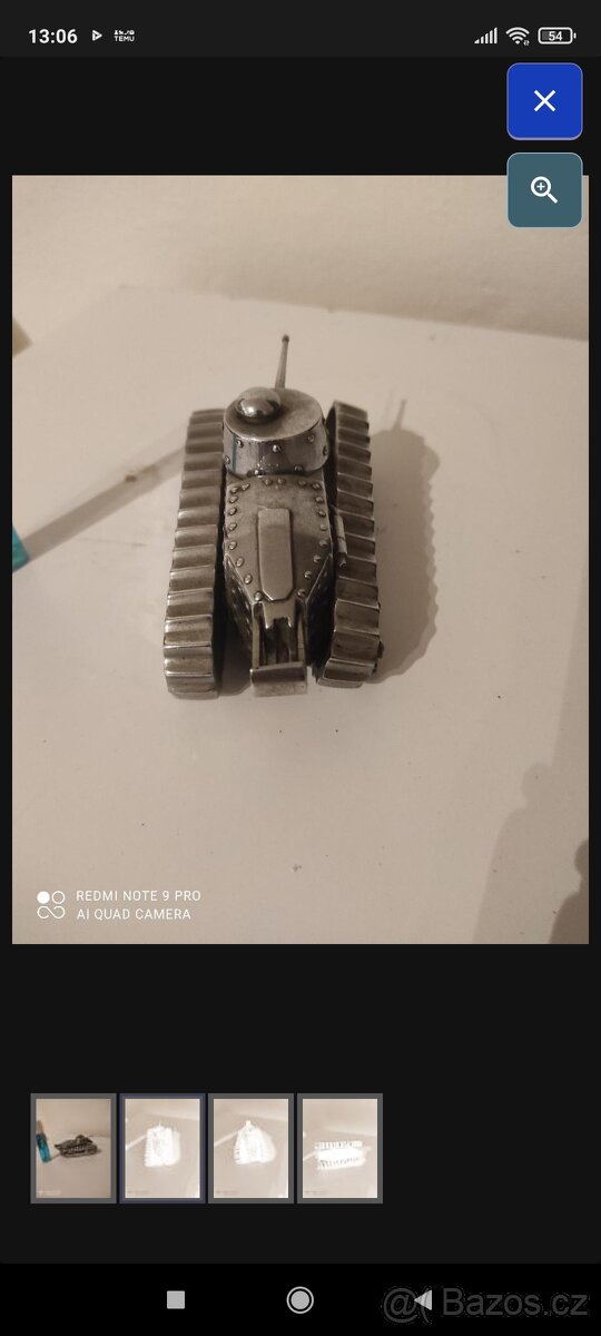 Retro těžítko předválečný tank - 3