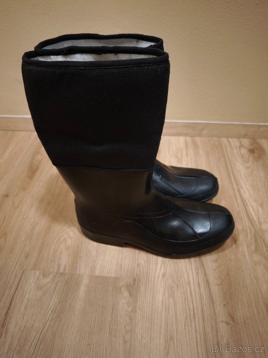 Gumové zateplené holínky s filcem - 3