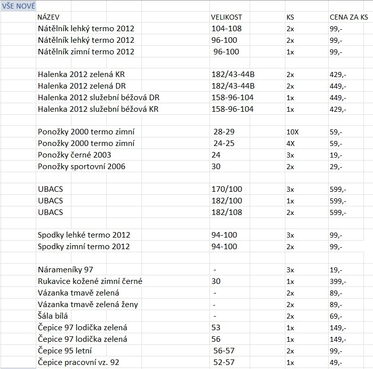 Výstroj AČR oblečení - 3