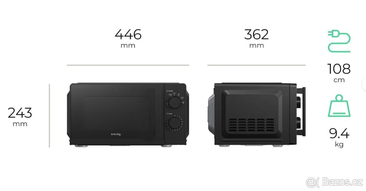 Nová Mikrovlnná trouba Siguro Prima M170B - 3