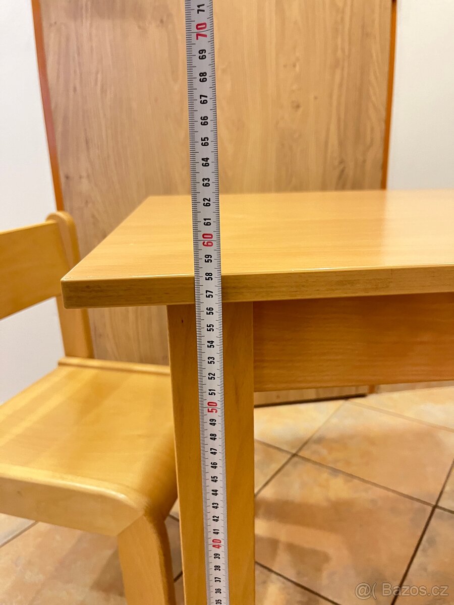Dětský stůl 80x60 cm a židle z bukového masivu - 3