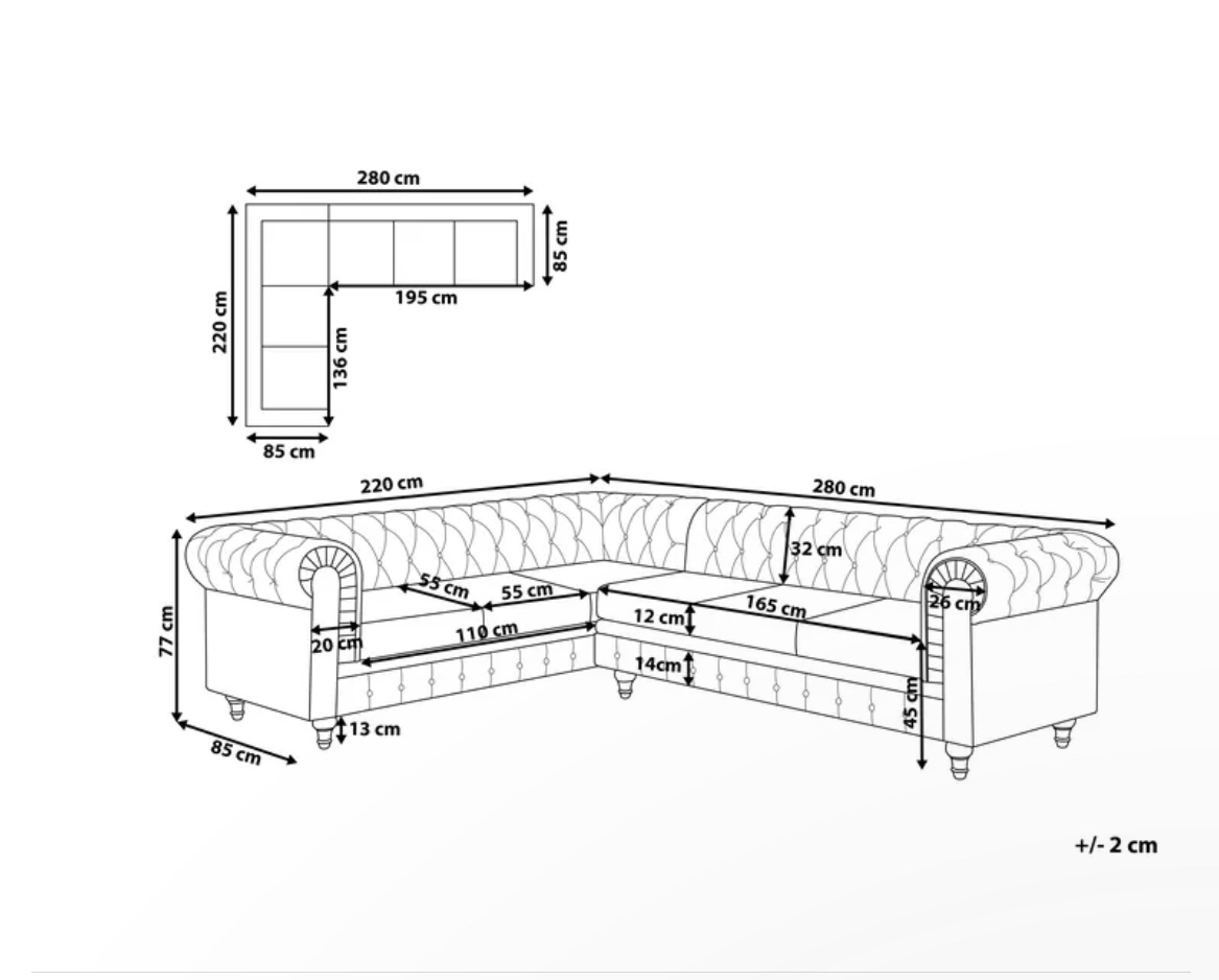 Rohová pohovka 6místná CHESTERFIELD - 3