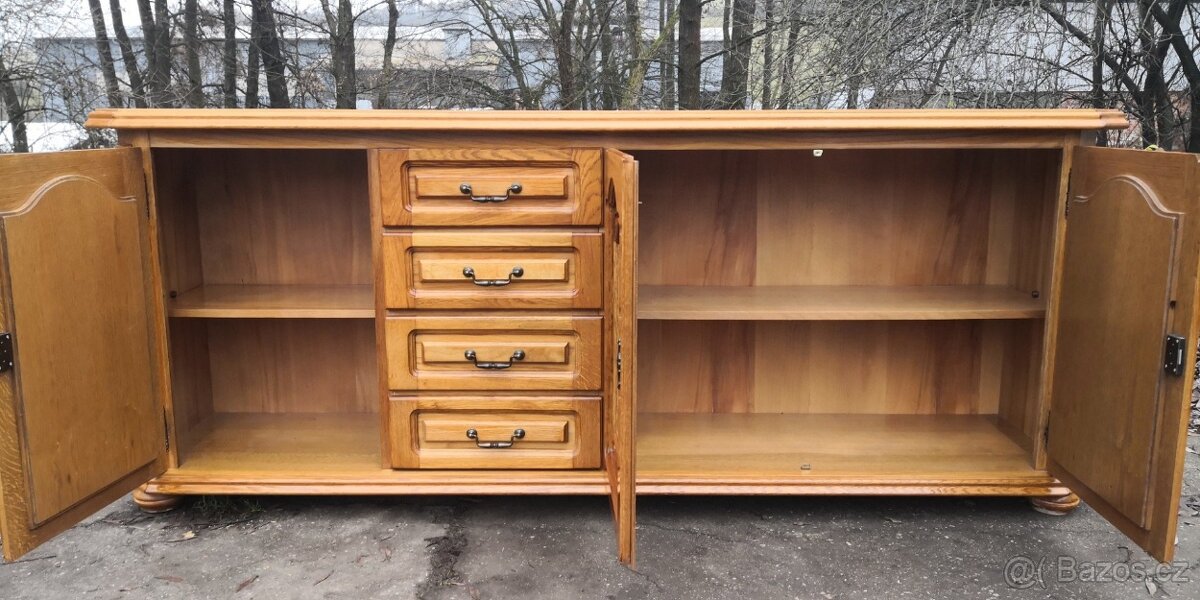 Rustikální masivní dlouhá komoda se šuplíky - 3