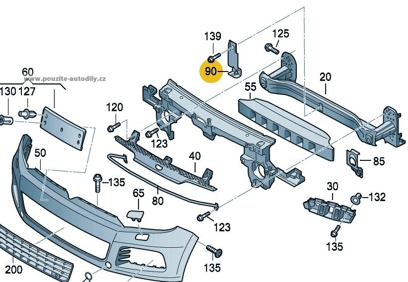 Držák předního spoileru VW Touareg 7P - 3