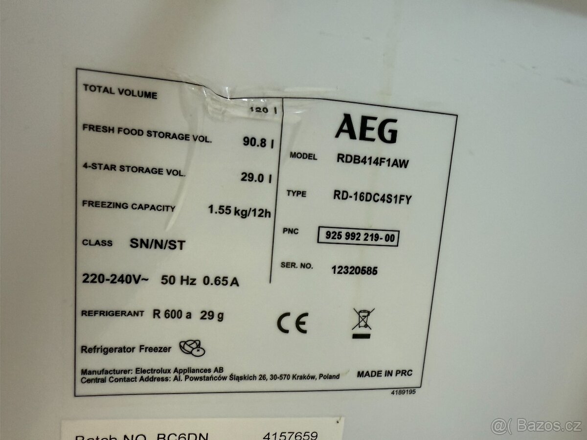 Lednice kombinovaná AEG - 3