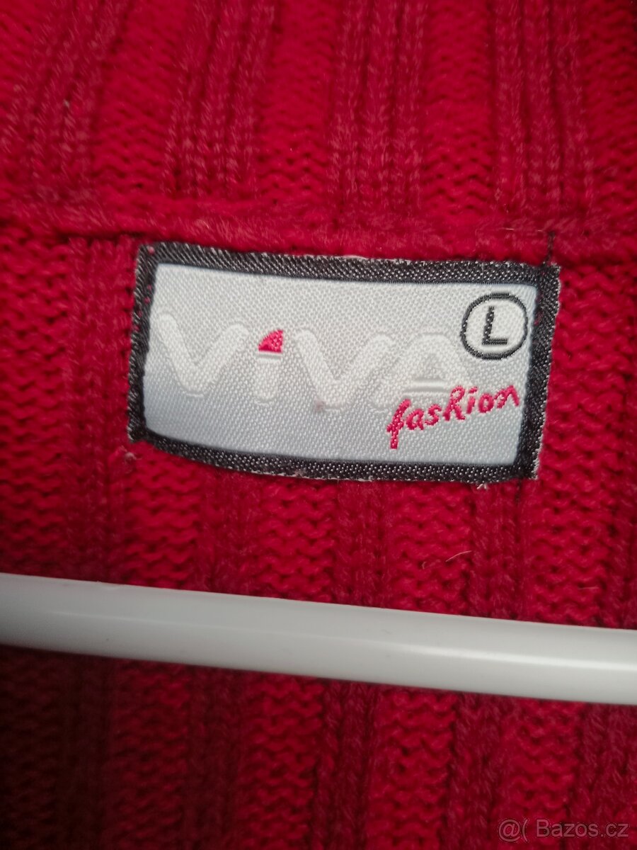 Červený svetr na zip - 3