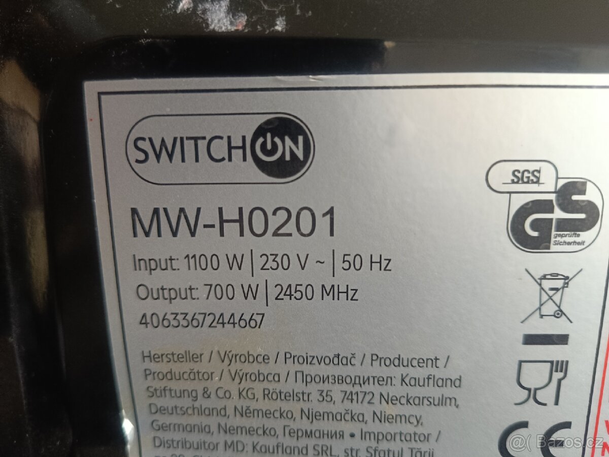 Mikrovlnná trouba...... SwitchOn MW-H0201 - 3