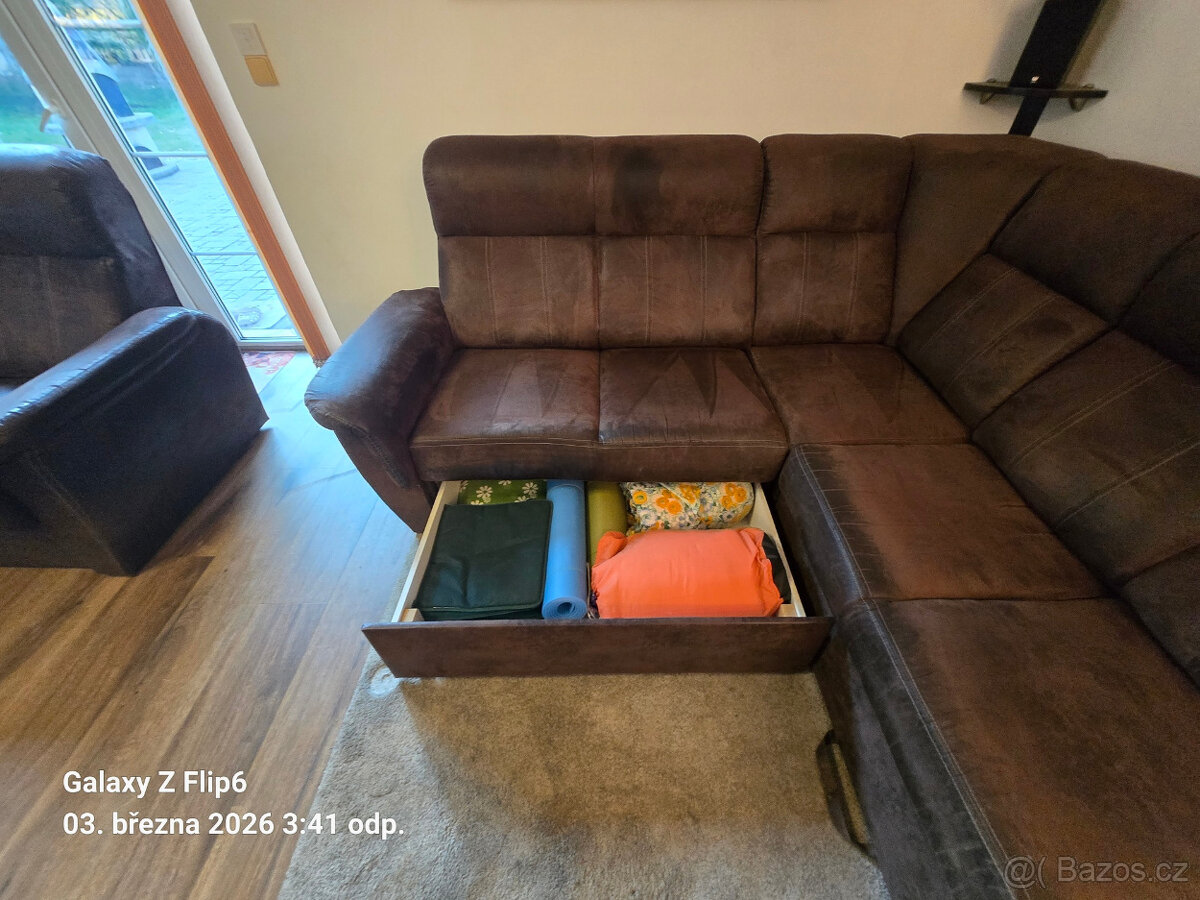 Sedací souprava do tvaru U + křeslo - 3