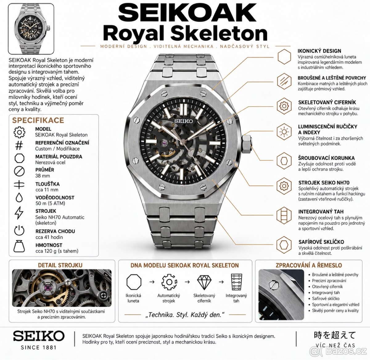 Hodinky SEIKOAK Royal Skeleton - 3