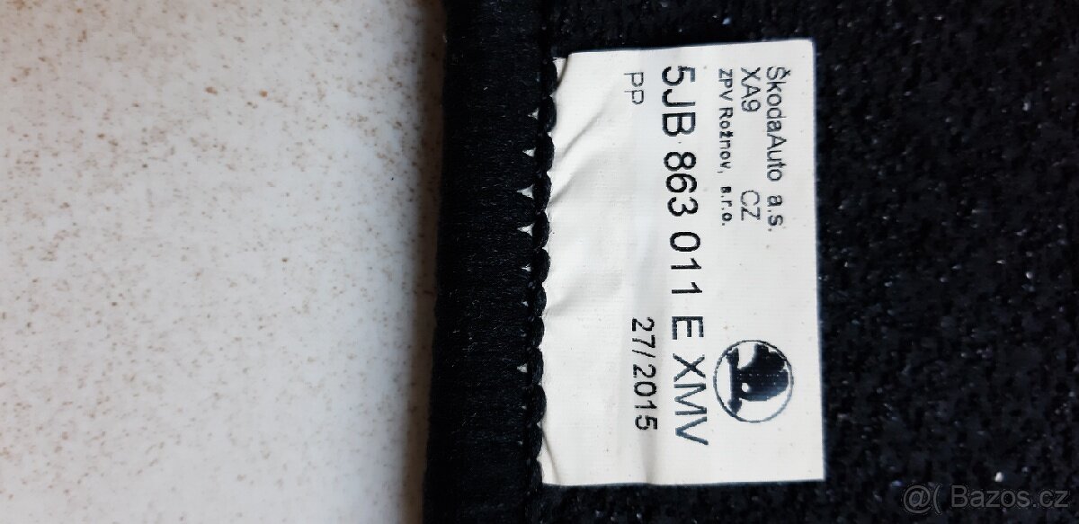 Originální koberce Škoda Rapid lift 5JB863011E XMV - 3