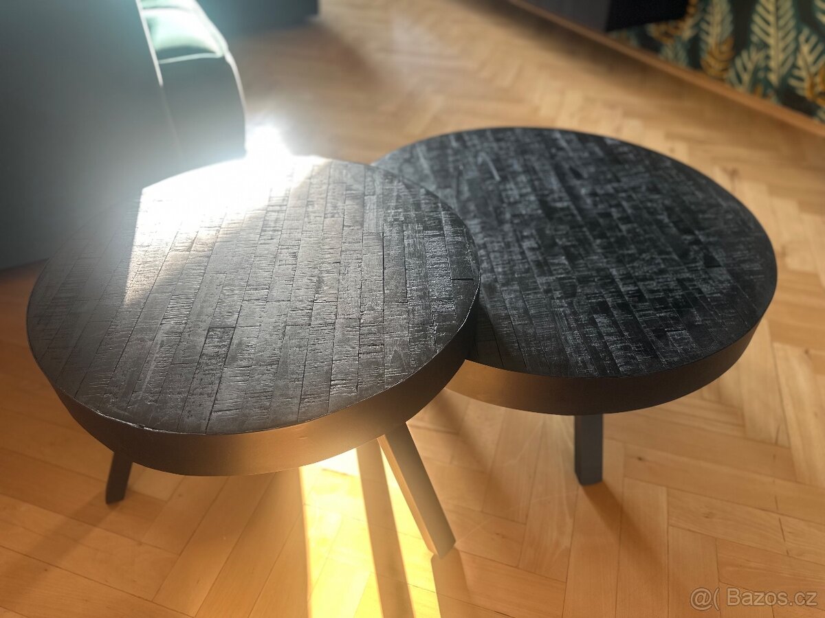 Černý teakový konferenční stolek WLL Suri - 3