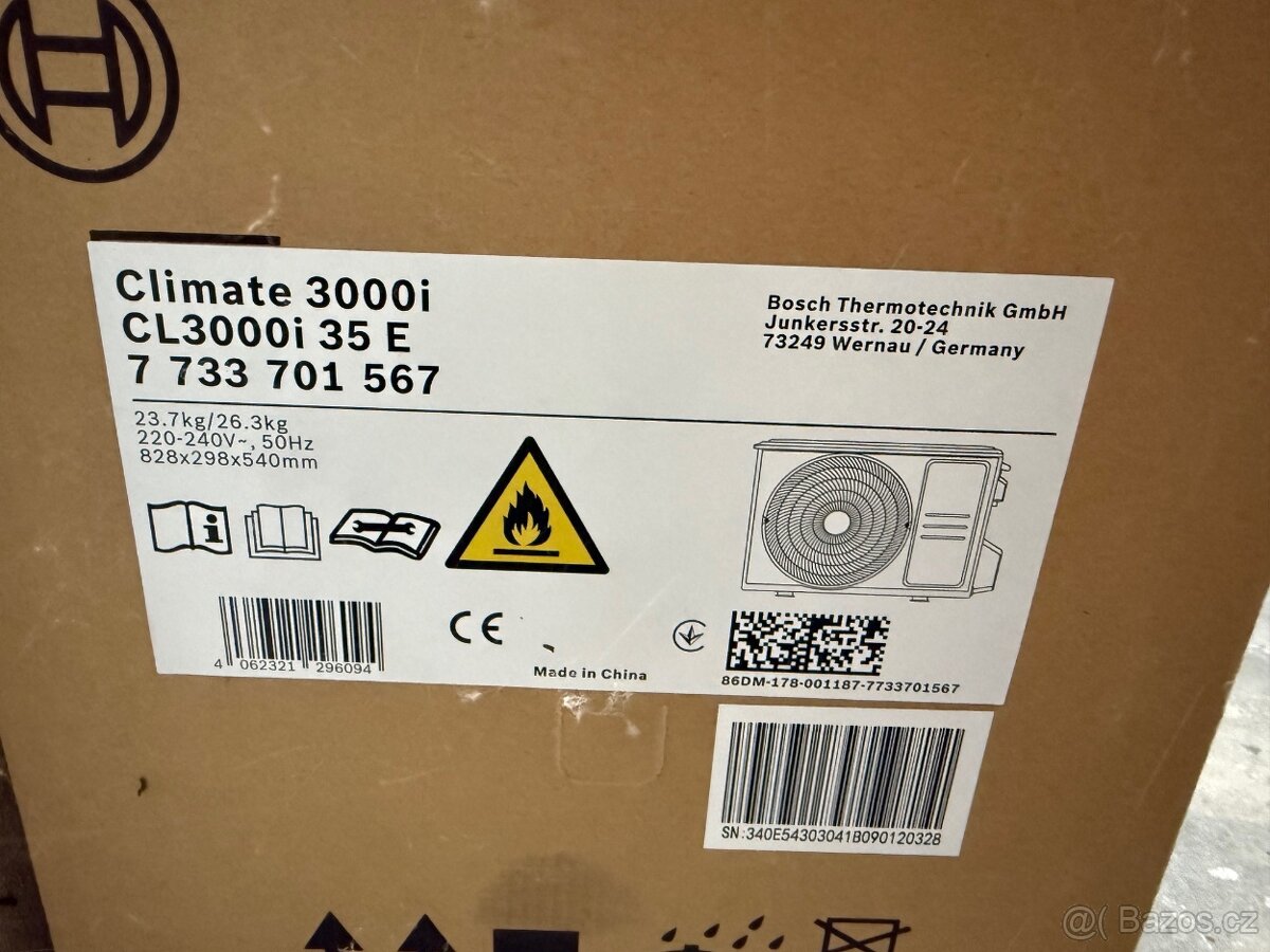 BOSCH klimatizace 3,5kW vnitřní +venkovní jednotka, nástěnná - 3