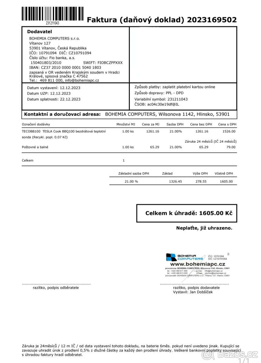 Teploměr sonda Tesla Cook BBQ100 - 3