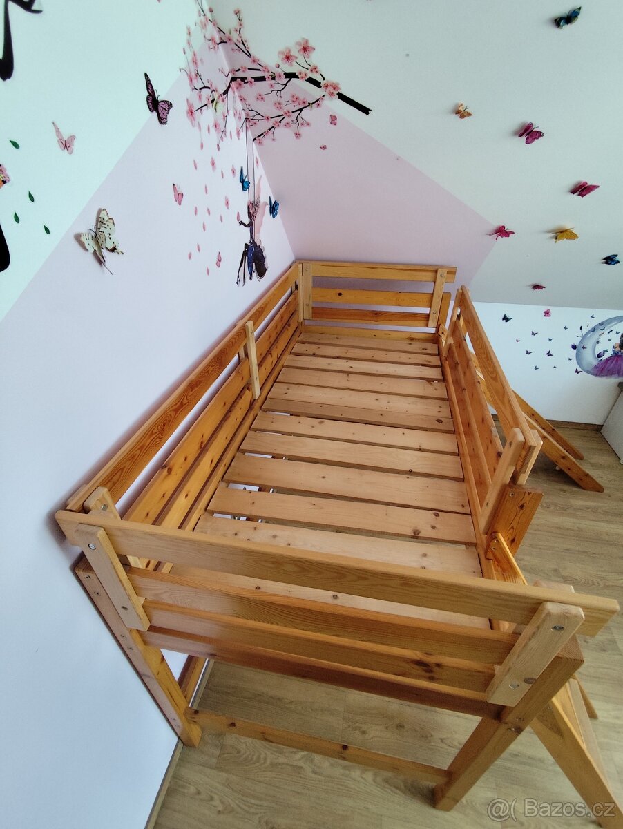 Vyvýšená postel se skluzavkou - 3