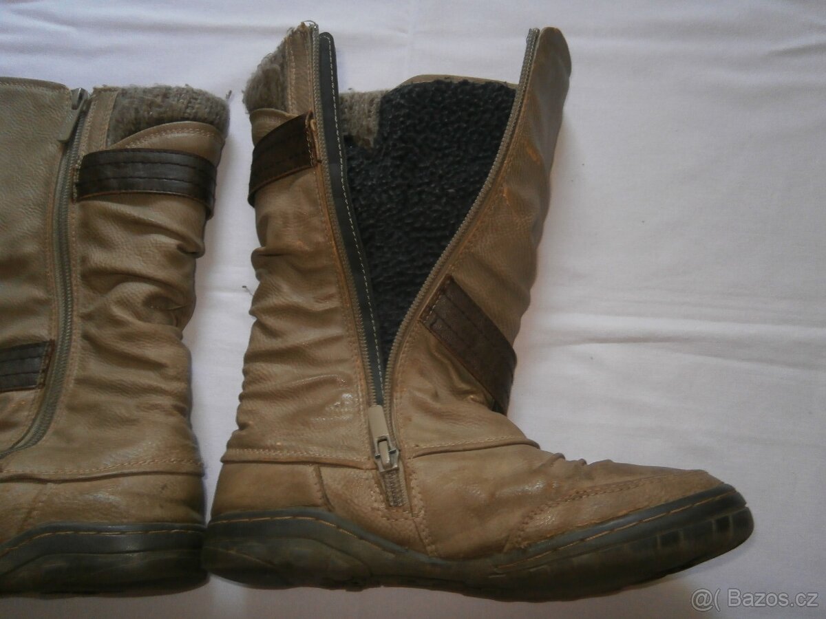 Kožené kozačky Mustang,vel.34 - 3