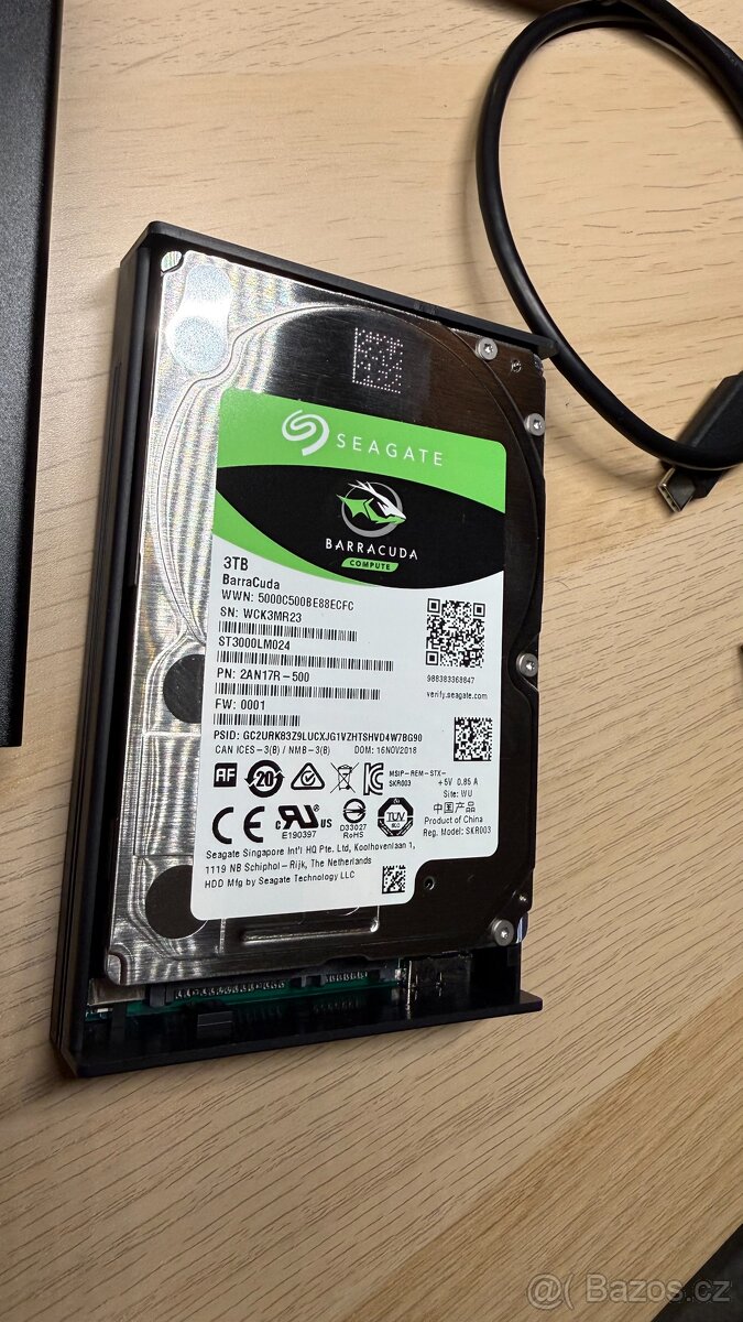 USB externí HDD kapacita 3TB, USB 3 disk 2,5 - 3