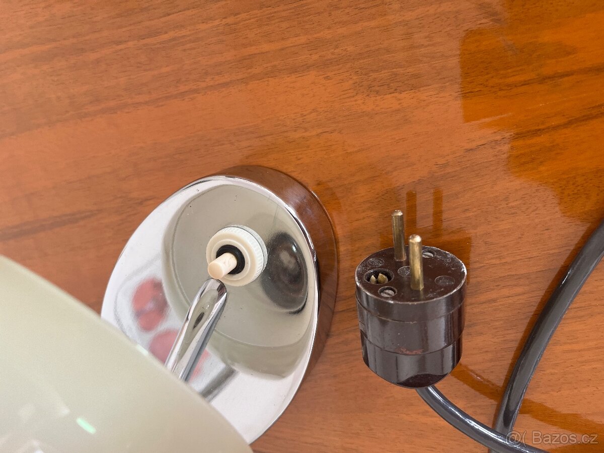 Retro lampička DRUPOL opálové sklo/chrom - 3