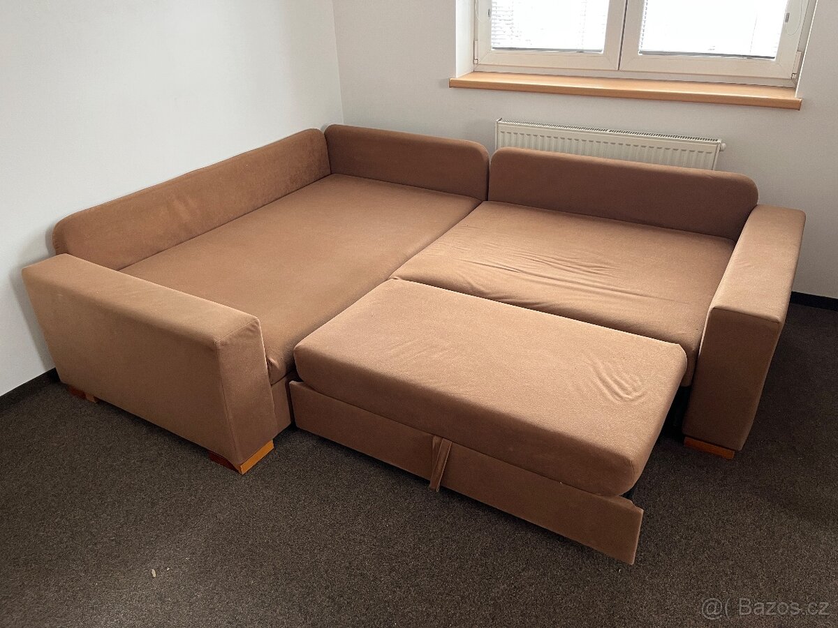 Rohová sedačka 220 160 cm + taburet 70 90 cm - 3