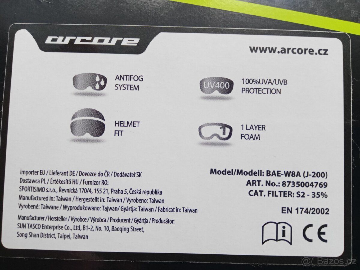 Dívčí lyžařské brýle Arcore, 3-6 let - 3