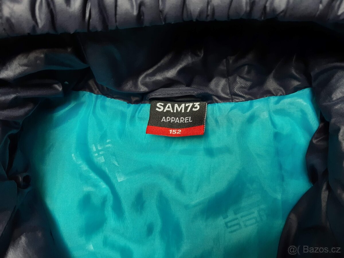 prodloužený modrý sportovní kabát - bunda vel. 152 - 3