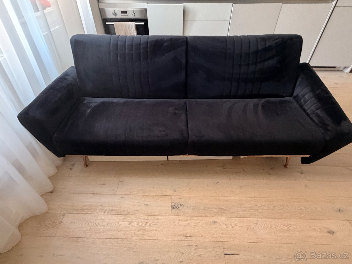 Semišová rozkládací pohovka - 3