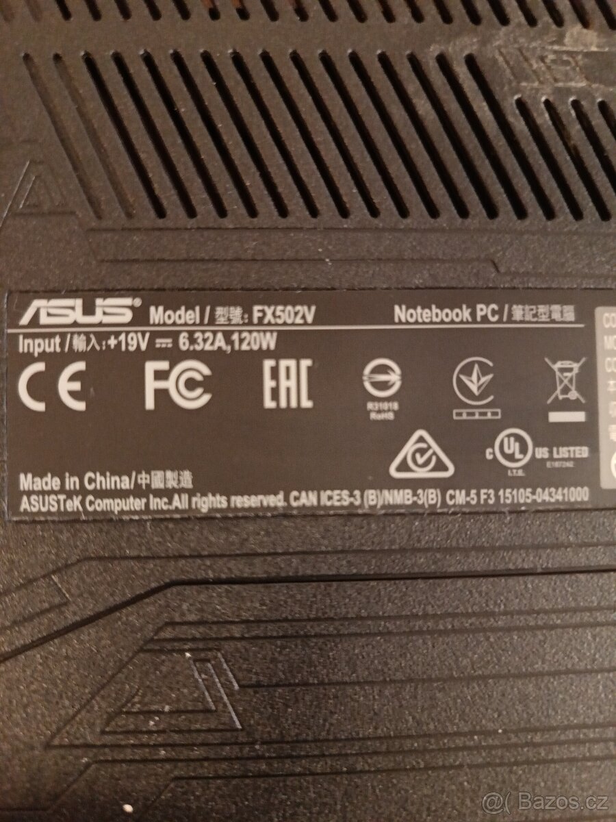 Prodám herní notebook ASUS FX502V Black - 3