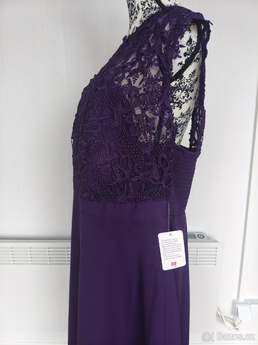 Fialové společenské šaty vel. 48 - 3