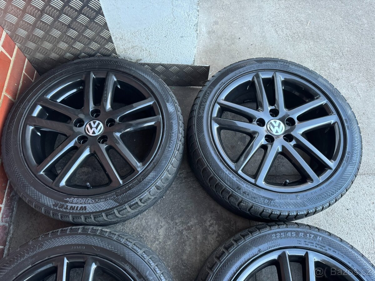 Alu 17" 5x112 VW SIENA BLACK zimní 70% G5, G6 TOP - 3
