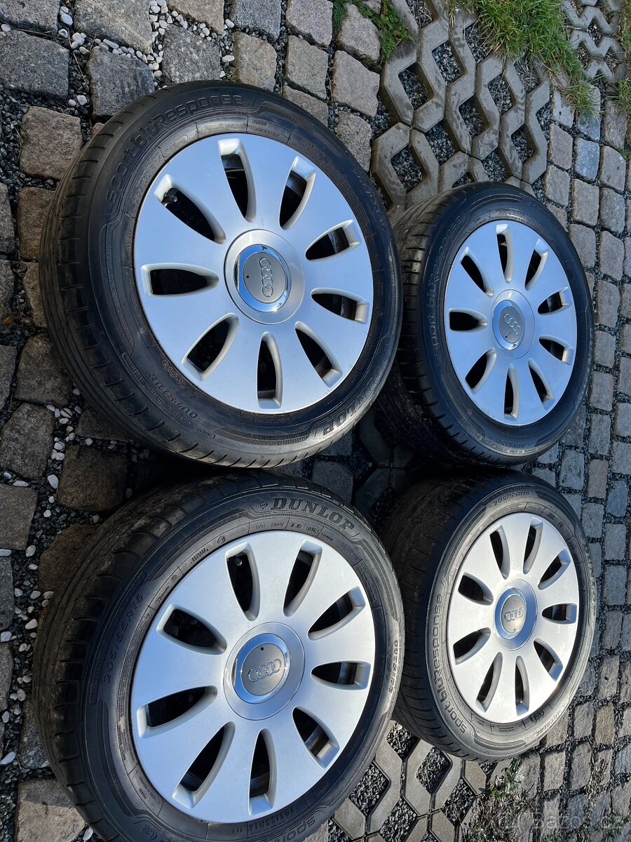 4x alu disky 5x112 R16, letní pneu 70% - 3