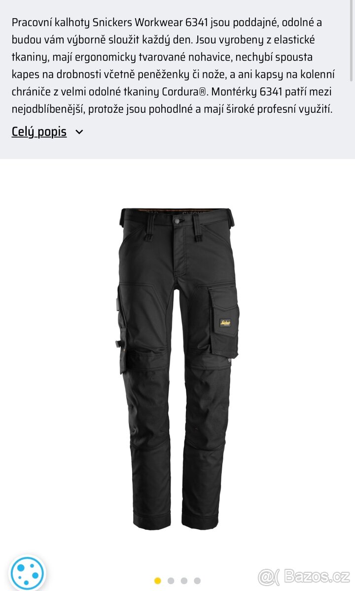 Kalhoty Snickers workwear pracovní - 3